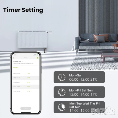 Moes, термо глава, сензор за врата/прозорец, термометър/хигрометър НОВ, снимка 8 - Радиатори - 53376111