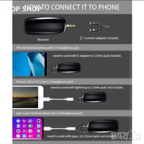 UHF безжичен микрофон за смартфон и камера, снимка 4 - Друга електроника - 48748151