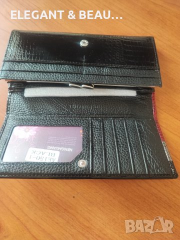 Лачено дамско портмоне от естествена кожа  с вътрешен монетник, снимка 10 - Портфейли, портмонета - 37930623