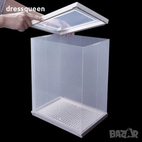 1232592 Прозрачна пластмасова кутия за обувки – Сгъваем органайзер за гардероб, снимка 4 - Други стоки за дома - 53637494