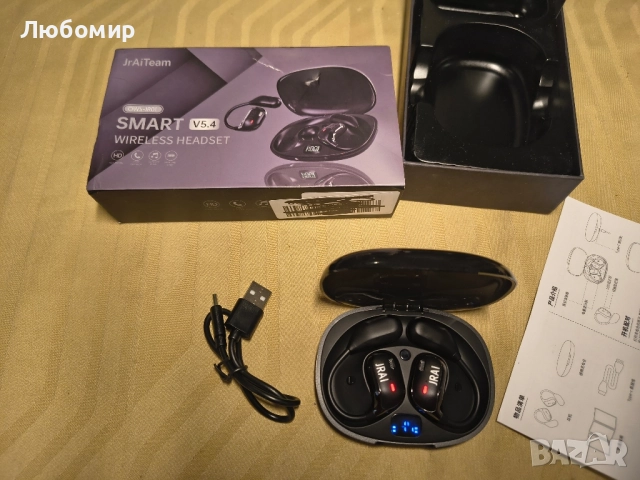 Безжични Bluetooth 5.4 слушалки с отворен уши, HDC, с микрофон, оборудвани с дигитален дисплей , снимка 2 - Bluetooth слушалки - 51522385