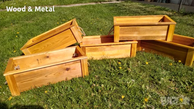 дървени кашпи, снимка 3 - Саксии и кашпи - 50281054