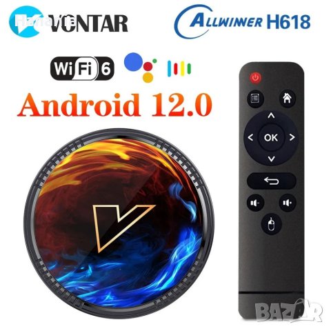 TV Box Vontar H1, 2/16GB, Smart TV, ТВ Бокс, 4K HDR, IPTV, WiFi 6, SlimBoxTv, Android 12, снимка 1 - Приемници и антени - 41425135