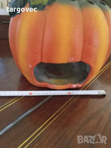 Хелоуин декорация голям Керамичен фенер тиква, снимка 3 - Други - 40870443