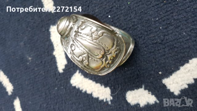 Възрожденска сребърна гривна рогатка, снимка 5 - Антикварни и старинни предмети - 39390649