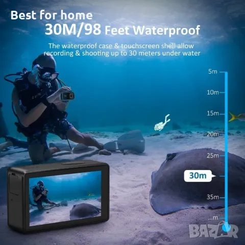 WiFi Екшън камера VICTSING Touch 2,45, снимка 9 - Камери - 48752522