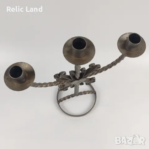 Винтидж свещник тройка, снимка 4 - Антикварни и старинни предмети - 47396963