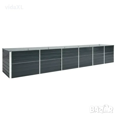 vidaXL Градинска висока леха поцинкована стомана 480x80x77 см антрацит（SKU: 47071）