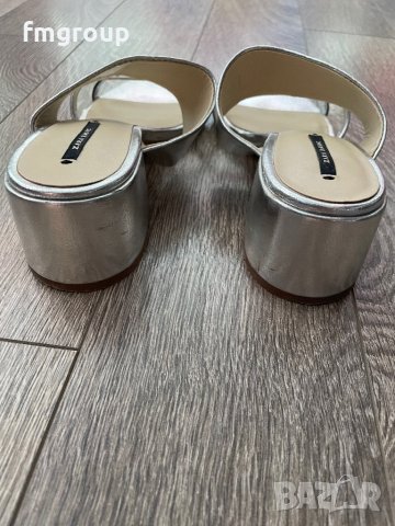 Дамски чехли ZARA Зара 36 номер сребристи, снимка 3 - Чехли - 41591769