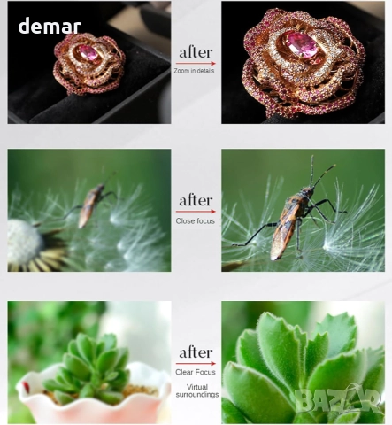 4K UHD професионален макро обектив за смартфони – 10x увеличение, снимка 6 - Селфи стикове, аксесоари - 52691490