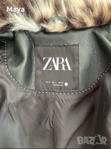 ZARA късо палто с изкуствен косъм, снимка 3 - Якета - 51474282