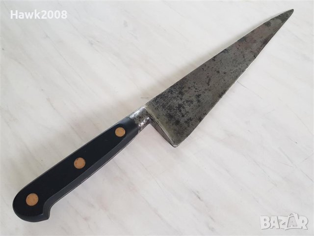 Уникален стар интересен и качествен кован нож с бронзови нитове, снимка 6 - Антикварни и старинни предмети - 42043471