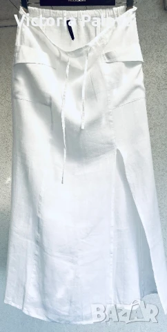 Екстравагантна ленена пола NUVOLA Италия, снимка 10 - Поли - 51228026