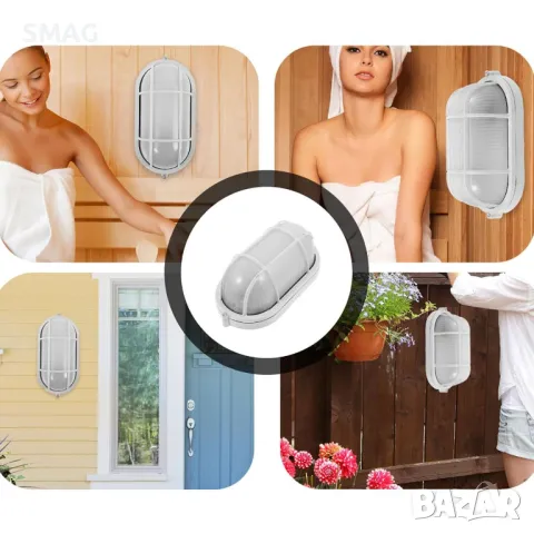 Външна стенна лампа Овална бяла 21x10.5x8.5cm S_1240117, снимка 4 - Соларни лампи - 49910005