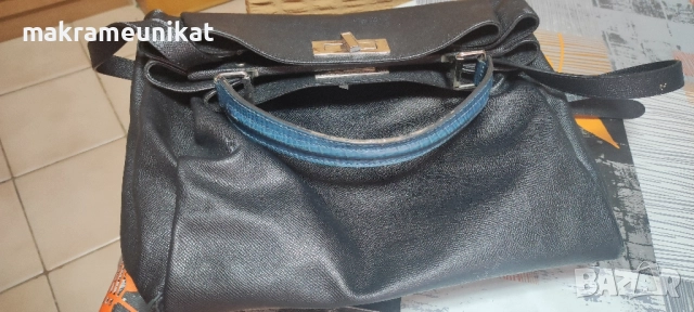 Дамска чанта, голяма, кожа, цвят графит,, снимка 5 - Раници - 46937084