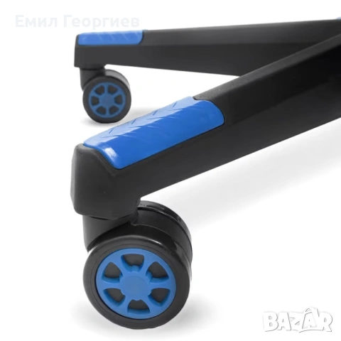 Геймърски стол за релакс с масаж и подложка за крака – син, снимка 12 - Столове за офис - 53238351