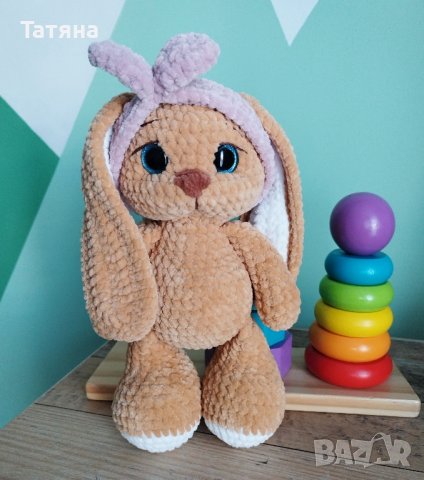 Плетена играчка зайче, снимка 1 - Плюшени играчки - 44218417