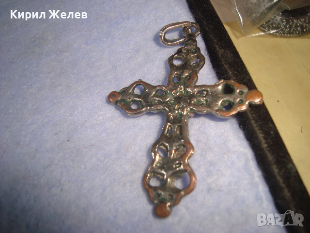 СРЕБРИСТ с ИКРУСТИРАНИ КРИСТАЛИ РЕТРО АРТ НАГРЪДЕН КРЪСТ 73931, снимка 5 - Колиета, медальони, синджири - 36290959