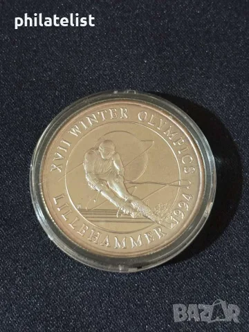 Острови Търкс и Кайкос 1993 - Зимни олимпийски игри 1994 година - ски - 20 Crowns, снимка 2 - Нумизматика и бонистика - 55941423