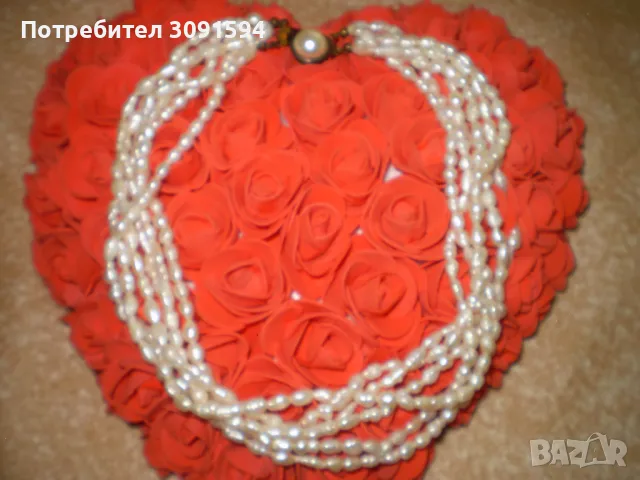 Огърлица от сладковадни    култивирани перли с 6 реда