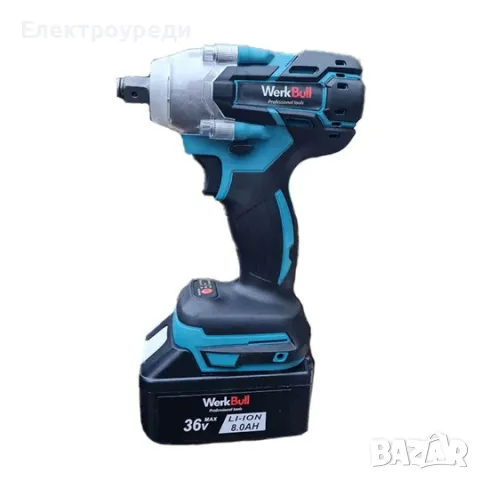 Немски Безчетков Акумулаторен Ударен Гайковерт – Винтоверт 36V 8Ah 850 N/m + подарък 3 бр. вложки и , снимка 2 - Винтоверти - 47627686