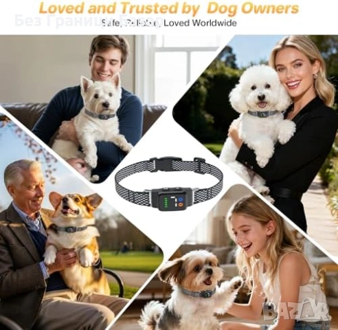 Нова каишка Анти-лай нашийник за куче без шок, вибрация+звук, IP67, снимка 7 - За кучета - 53680371