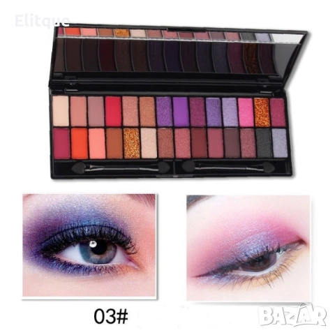 Палитра сенки за очи с 28 нюанса, 2 четки за гримиране и огледалце, снимка 9 - Други - 52832056