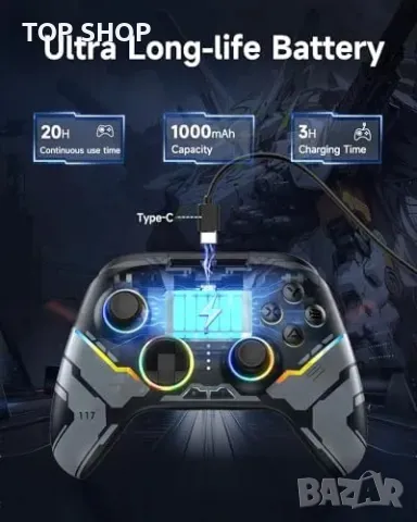 Нов X15 контролер с RGB, без дрейф, съвместим с PC, Switch, Android, снимка 5 - Аксесоари - 49333796