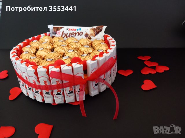 Киндер Кутия с бонбони Ferrero Rocher -65 лв или Raffaello-55 лв по желание може да е а различен вид, снимка 1 - Ръчно изработени сувенири - 42633151