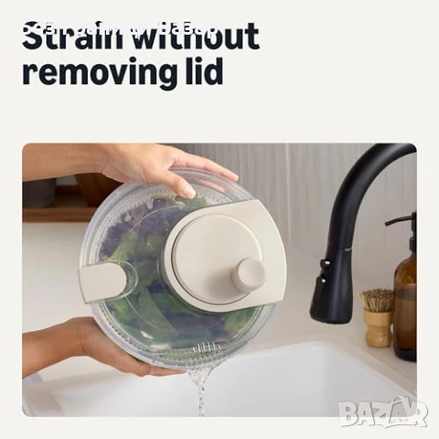 Нова Сушилня/центрофуга за зеленчуци 4L, отцеждане без сваляне на капак, снимка 4 - Прибори за хранене, готвене и сервиране - 53390525