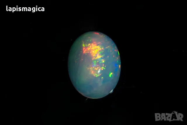 Етиопски опал 1.02ct овален кабошон, снимка 2 - Други - 48310482