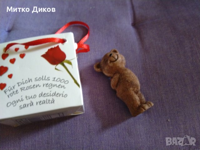 Малко мече за подарък с роза и плик, снимка 2 - Фигурки - 44149343