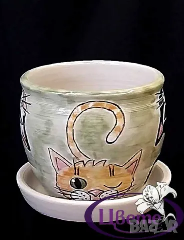 Керамични саксии -ръчна изработка 🇧🇬, снимка 6 - Декорация за дома - 48306737