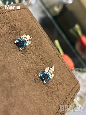 Чисто нови обеци от бяло злато и мойсанит, снимка 14 - Обеци - 47676403