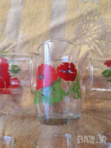 Ретро стъклени чашки , снимка 2 - Антикварни и старинни предмети - 44449222