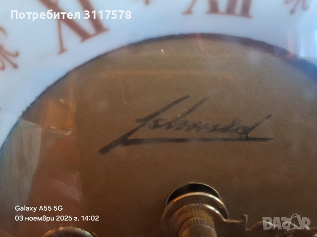 Schmid Порцеланов Настолен Gold Часовник, снимка 2 - Антикварни и старинни предмети - 52275849