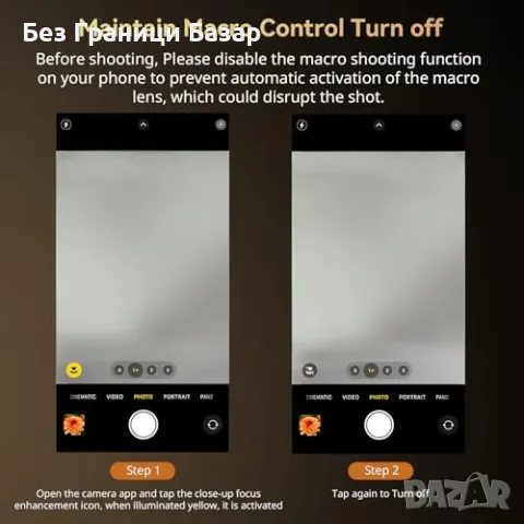 Нов SmallRig 75mm T-монтаж макро обектив за телефони – за фото и видео, снимка 5 - Чанти, стативи, аксесоари - 47389354