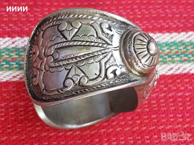 Сребърна гривна рогатка , снимка 3 - Антикварни и старинни предмети - 53212368