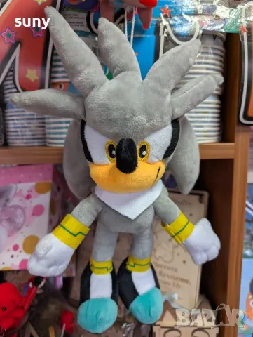 Плюшена играчка Соник сив