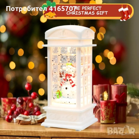 Коледна снежна лампа с LED светлина – празнична магия за уютен дом и топъл коледен дух, снимка 3 - Декорация за дома - 52815917