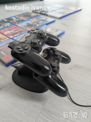 🎮 PS4 Pro 1TB + 2 оригинални DualShock 4 + 17 игри + стойка за зареждане, снимка 3 - PlayStation конзоли - 55825707