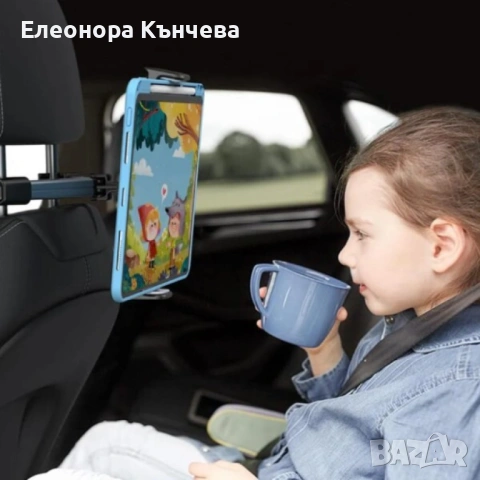 Регулируема стойка за телефон и таблет за седалка на автомобил – 360° въртене , снимка 3 - Аксесоари и консумативи - 53145065