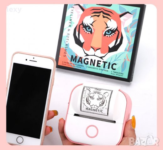 Мини преносим термален принтер с Bluetooth Джобен фото принтер за мобилен телефон , снимка 7 - Принтери, копири, скенери - 35728529