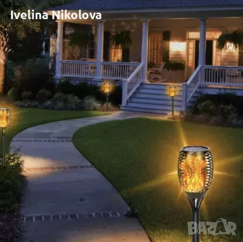 Соларна лампа тип пламък – комплект от 6 бр.