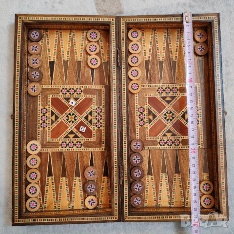 Ръчно изработена дъска за дама, табла, шах. , снимка 4 - Шах и табла - 52456051