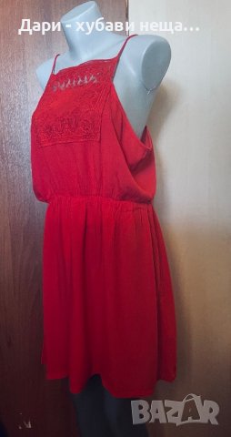 Червена нова рокля, голям размер🌸🌹👗XL🌸🌹👗  арт.099, снимка 1 - Рокли - 26386318