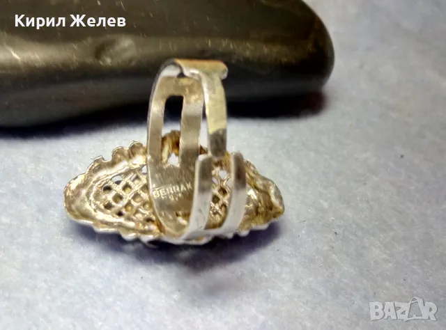 BERRAK 925 Регулируем АР НУВО СТИЛ СКЪПОЦЕНЕН СРЕБЪРЕН ПРЪСТЕН СРЕБРО 925 с ШЛИФОВАН УНАКИТ 49728, снимка 7 - Пръстени - 49346754