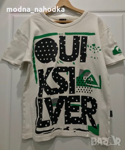 Бяла тениска Quiksilver, 100% памук, снимка 1 - Тениски - 35903942