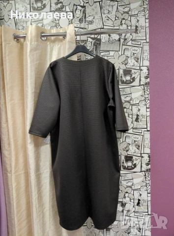 Кокетна Макси Рокля в черно с размери :58,60,62!, снимка 3 - Рокли - 53381343