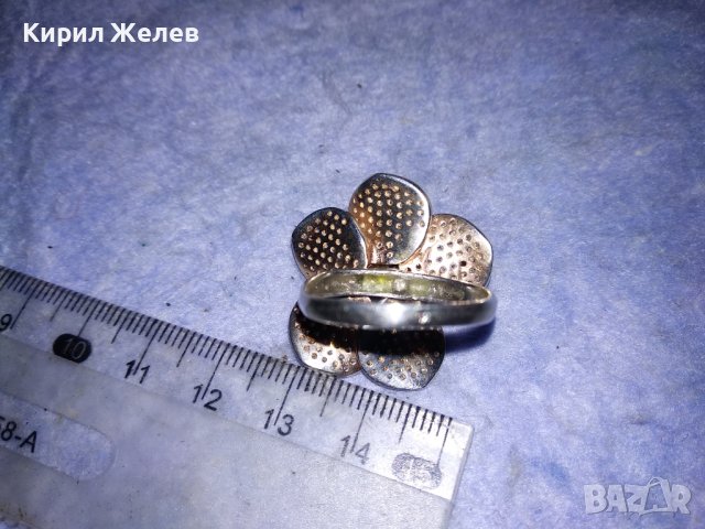 ПРЕЛЕСТЕН СКЪПОЦЕНЕН ФЛОРАЛЕН СРЕБЪРЕН ПРЪСТЕН ЦВЕТЕ СРЕБРО 925 с МНОГО БЛЕСТЯЩИ ЦИРКОНЧЕТА 17150, снимка 7 - Пръстени - 40555229